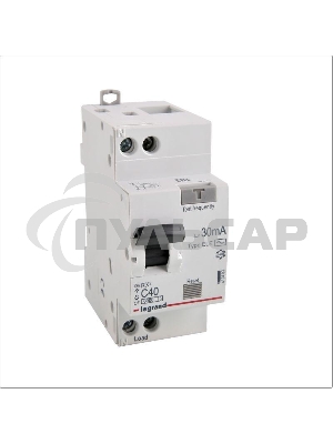 Выключатель автоматический дифференциального тока 1п (1P+N) C 40А 30мА тип AC 6кА RX3 Leg 419403