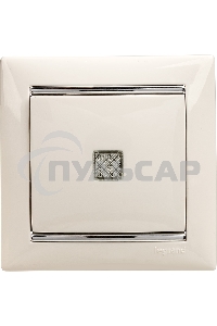 Механизм выключателя 1-кл. СП Valena 10А IP31 с зел. инд. бел. Leg 774410