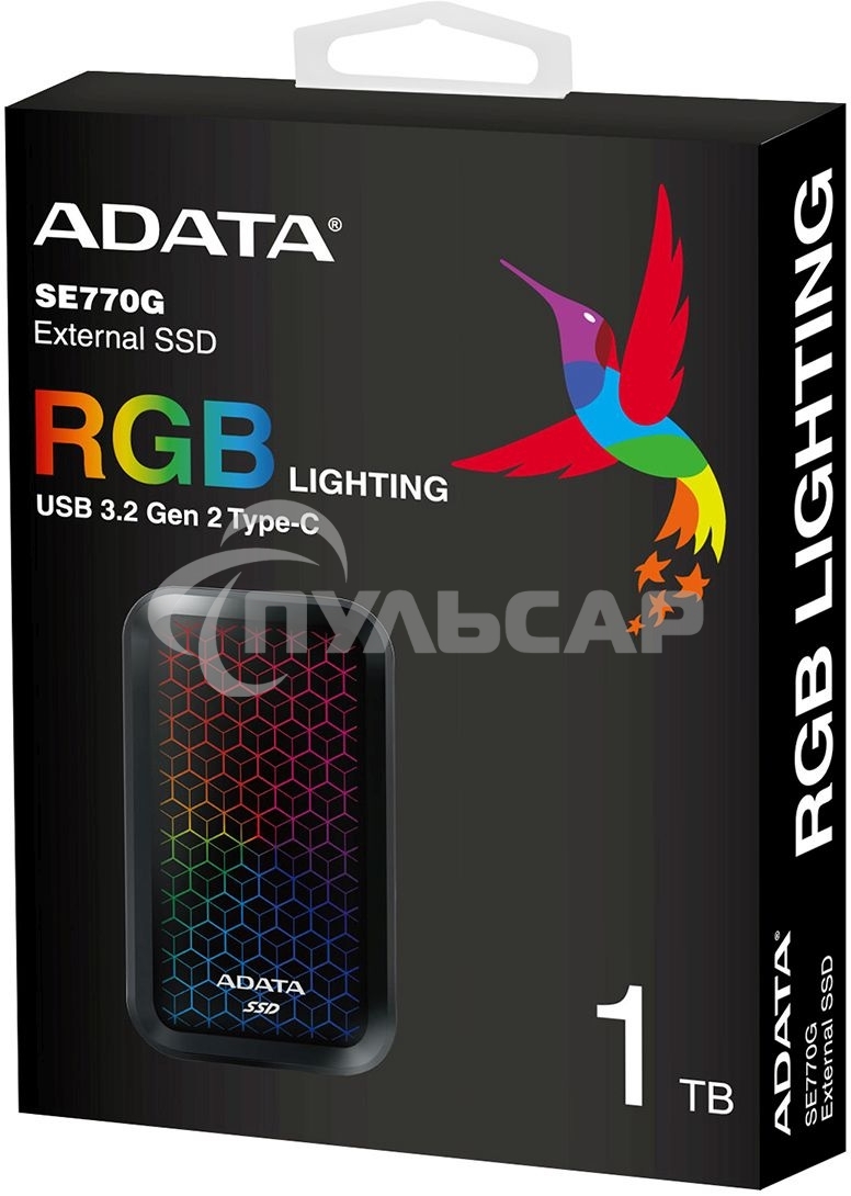 Внешний SSD ADATA SE770G, 1TB, USB 3.2 Gen 2 Type-C, R/W 1000/800, черный