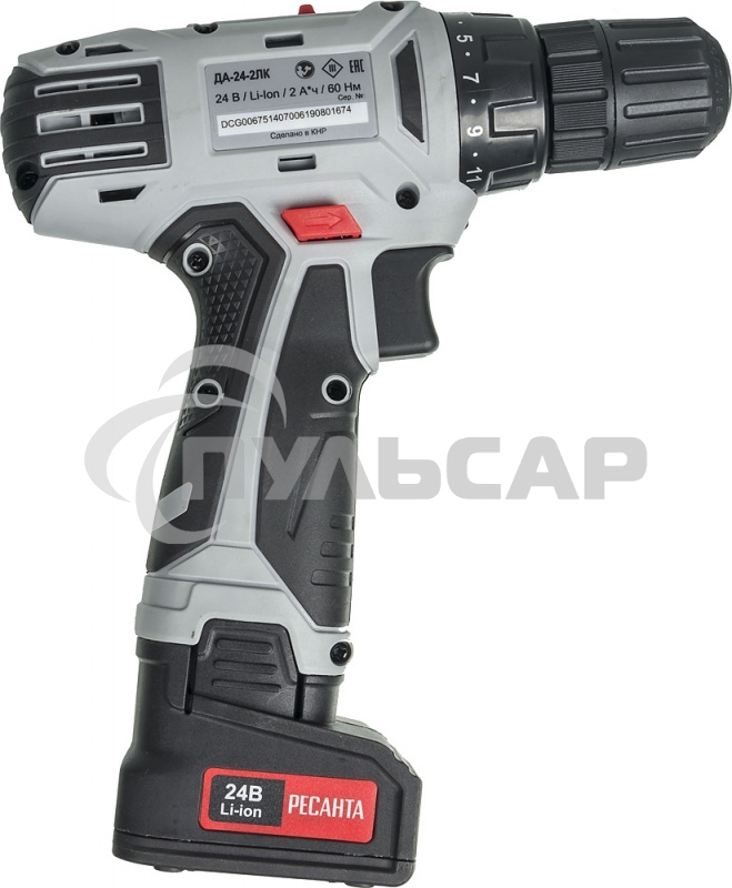 Дрель-шуруповерт Ресанта ДА-24-2ЛК 75/14/7, Аккумуляторная, 24В, 2 АКБ, Кейс