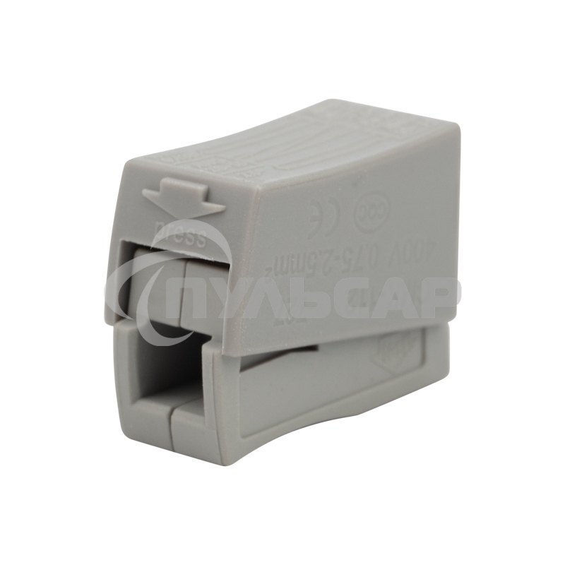 Строительно-монтажная клемма СМК 224 для светильника на 2 проводника (1,0-2,5)/(0,5-2,5) мм², белая (100 шт./уп.) Rexant