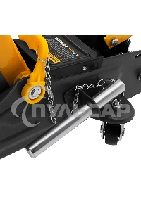 Домкрат гидравлический подкатной с фиксатором Denzel 2 т, 130-330 мм, в кейсе 51154