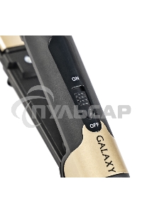 Щипцы для волос Galaxy Line GL 4519, черный, 40 Вт, максимальная температура 180°С, керамическое покрытие поверхностей, индикатор работы, ножка-подставка для обеспечения защиты от нагрева поверхности стола, шнур питания, вращающийся на 360°, подвесная пет