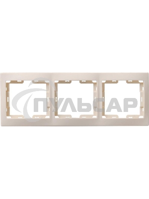 Рамка Iek EMK30-K33-DM РГ-3-ККм 3местн. горизонт. КВАРТА (кремовый)
