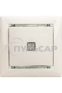 Механизм выключателя 1-кл. СП Valena 10А IP31 с зел. инд. бел. Leg 774410