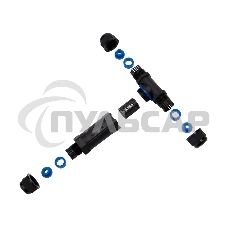 Кабельный коннектор T-образный (3PIN 0,5-2,5мм2) IP68 Rexant