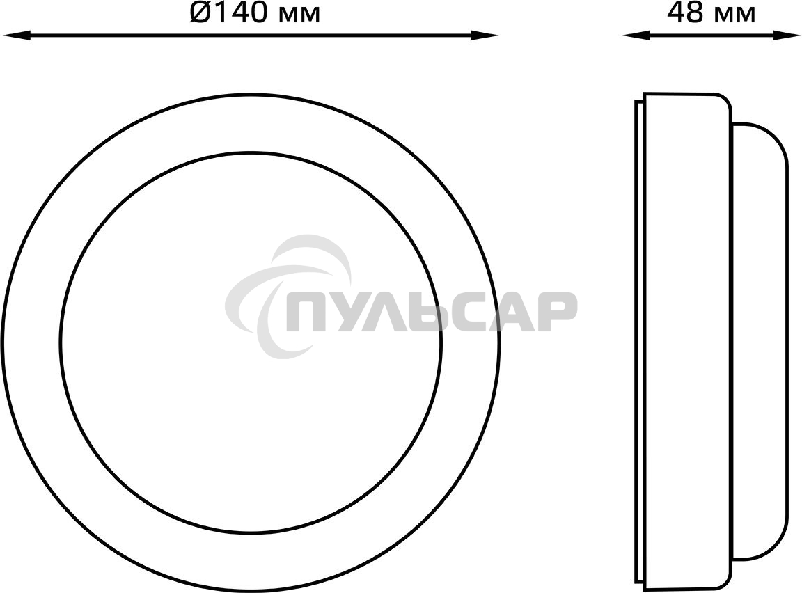 Светильник LED UNIVERSAL IP65 D160*53 12W 980lm 6500K ЖКХ круглый c микр сенсором 1/40 126411312-S Gauss