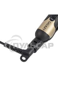 Щипцы для волос Galaxy Line GL 4519, черный, 40 Вт, максимальная температура 180°С, керамическое покрытие поверхностей, индикатор работы, ножка-подставка для обеспечения защиты от нагрева поверхности стола, шнур питания, вращающийся на 360°, подвесная пет