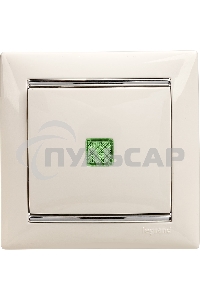 Механизм выключателя 1-кл. СП Valena 10А IP31 с зел. инд. бел. Leg 774410