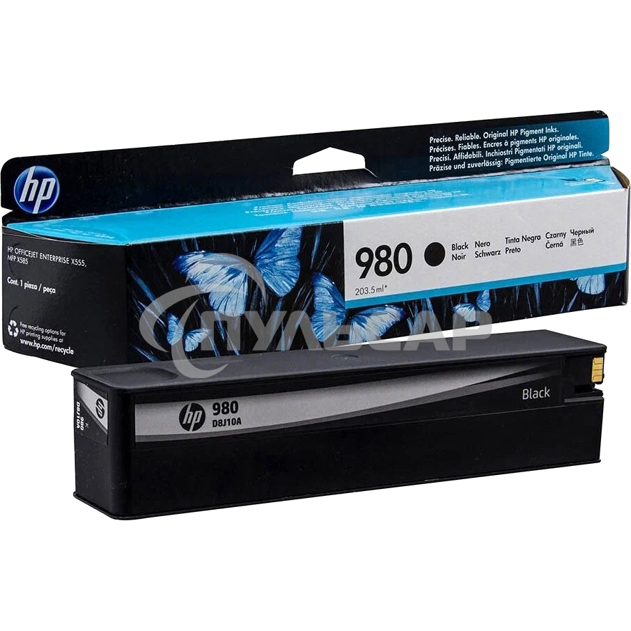 Картридж струйный HP D8J10A черный для HP OJ Ent X585/X555 (10000стр.)