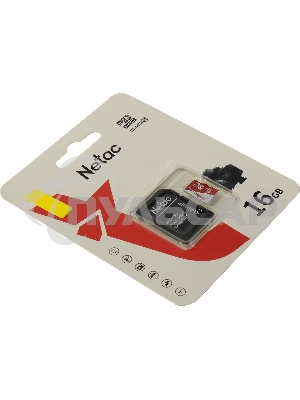 Флеш карта Netac P500 ECO 16Gb MicroSDHC C10 up to 80Mb/s, retail pack with SD Adapter