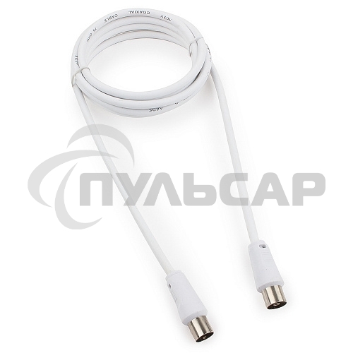 Кабель телевизионный Cablexpert CCV-515-W, Coaxial M/F, белый, 1.8м