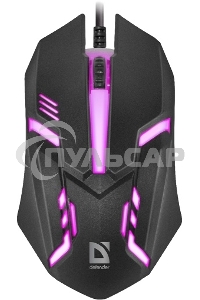 Мышь проводная Defender Cyber MB-560L черный, 1200 dpi, USB, кнопки - 3