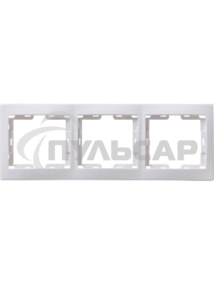 Рамка Iek EMK30-K01-DM РГ-3-КБ 3местн. горизонт. КВАРТА (белый)