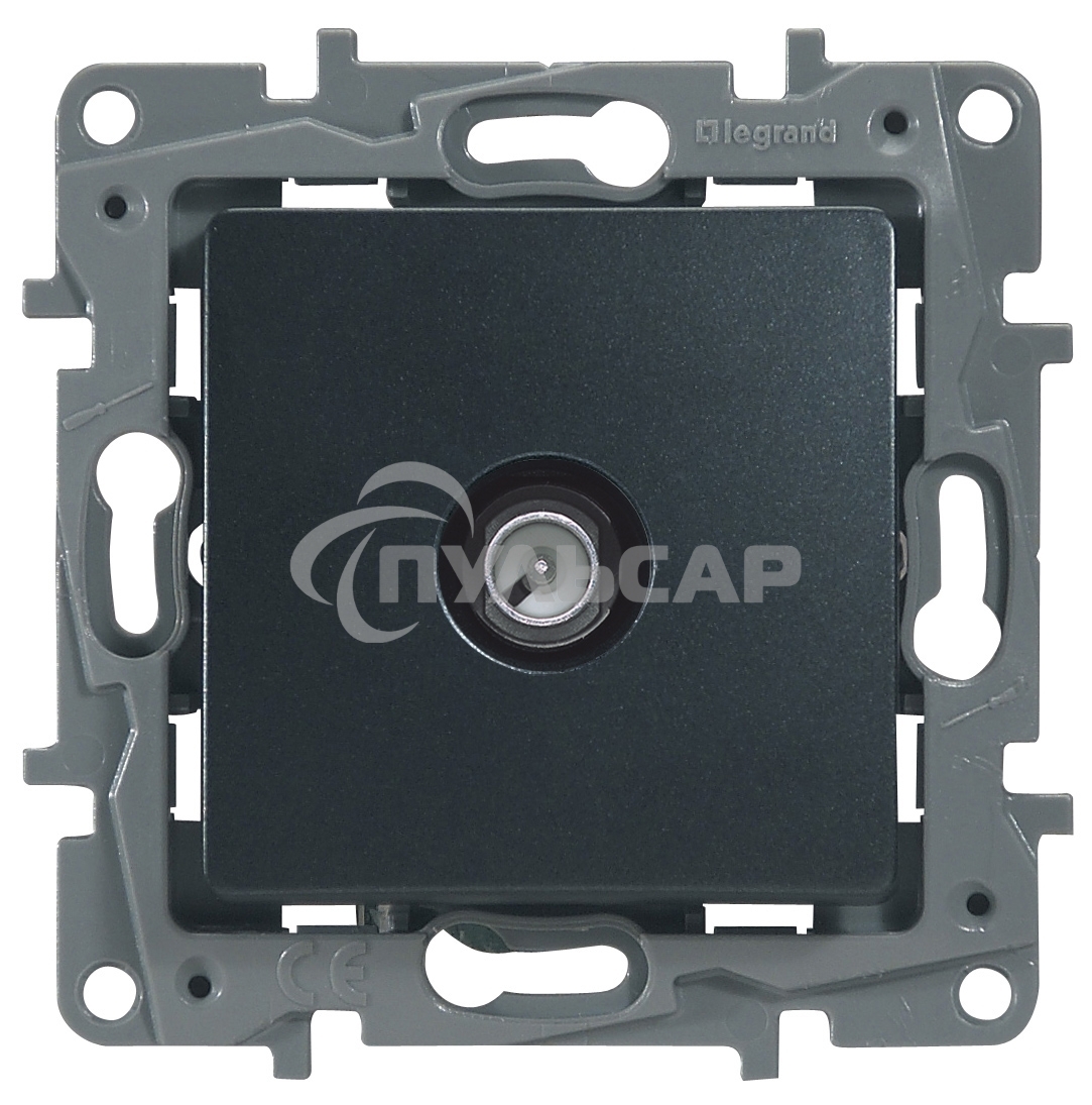 Розетка ETIKA TV оконечная, антрацит