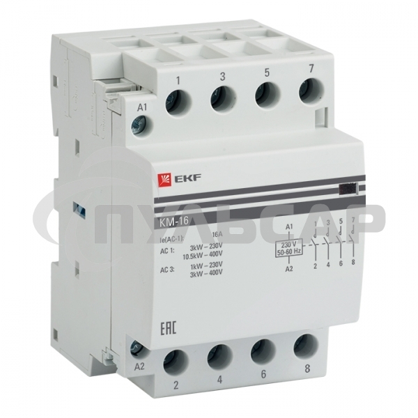 Контактор модульный EKF km-3-16-40 КМ 16А 4NO (3 мод.) PROxima