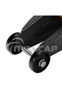 Домкрат гидравлический подкатной с фиксатором Denzel 2 т, 130-330 мм, в кейсе 51154