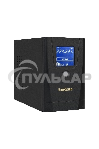 Источник бесперебойного питания ExeGate Power Smart ULB-650.LCD.AVR.1SH.2C13 650VA/360W, LCD, AVR,1*Schuko+2*C13, металлический корпус, черный