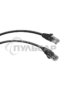 Патч-корд Cabeus PC-UTP-RJ45-Cat.5e-2m-BK UTP, категория 5e, 2 м, неэкранированный, черный. 7681c