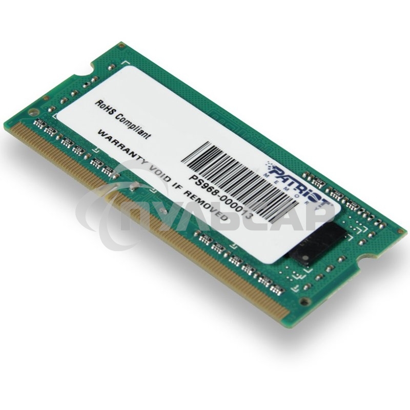 Оперативная память Patriot, DDR3, 4Gb (1x4 Gb), 1600 MHz, CL11, SO-DIMM