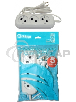 Удлинитель ОБИХОД РС-3 ( ШВВП ) 3*5 м (60) 150-505