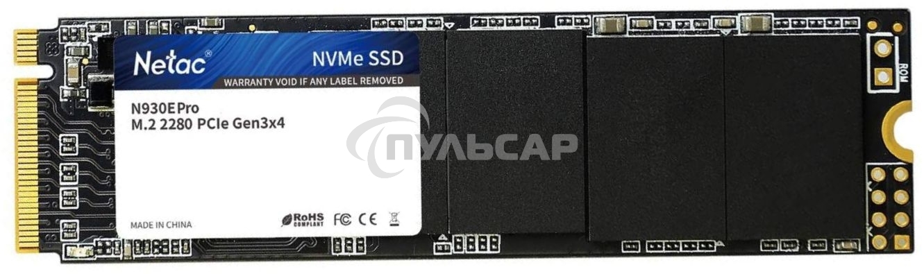 Накопитель SSD Netac N930E Pro, 512Gb, PCIe 3.0 x4, M.2 2280, NVMe, R/W 2080/1700