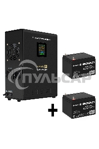 Комплект ИБП EX296002RUS + батарея 26Aч EX282970RUS 2шт (инвертор, синус, для котла, настенный) ExeGate FineSine SX-2500.LCD.AVR.2SH <2500VA/1800W, чистая синусоида, цветной LCD-дисплей, AVR, 2*Schuko, линейно-интерактивный, крепление настенное/универсаль