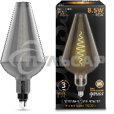Лампа cветодиодная LED Filament Vase E27 8.5W Gray 165lm 1800K 1/2 180802005 Gauss