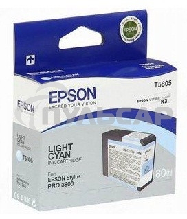Картридж струйный Epson T5805 (C13T580500) светло-синий (80 мл) для Stylus Pro 3800