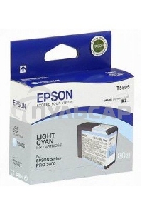 Картридж струйный Epson T5805 (C13T580500) светло-синий (80 мл) для Stylus Pro 3800