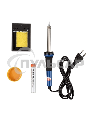 Набор для пайки Rexant №11 (паяльник 30 Вт, подставка, губка для удаления припоя, канифоль, припой)