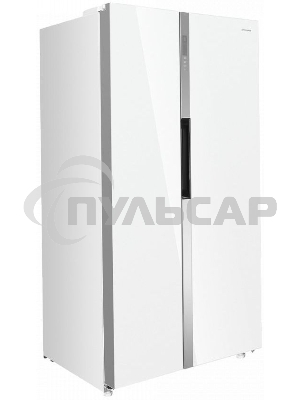 Холодильник Maunfeld MFF177NFW белый глянец двухкамерный 263/170л морозилка сбоку, No Frost, Side by Side