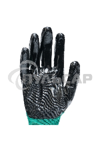 Перчатки полиэфирные с черным нитрильным покрытием, размер 9, 13 класс вязки Palisad