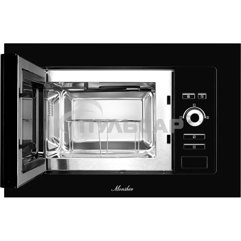 Микроволновая печь встраиваемая Monsher MMH 201 B, 59.3х38.5х31.3 см, мощность микроволновой печи 800-1250 Вт, мощность гриля 1000 Вт, 5 уровней мощности, электронное управление, многофункциональный дисплей, режим Микроволны/Гриль/Комби, автоменю8 програм