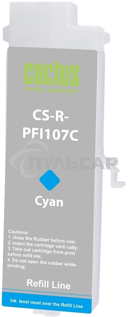 Картридж перезаправляемый струйный Cactus CS-R-PFI107C голубой для Canon imageProGRAF iPF670/680/685/770/780/785 без чипа