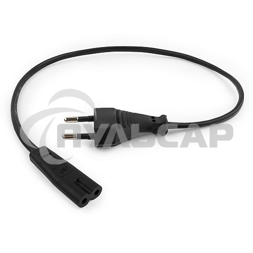 Кабель питания для ноутбуков, аудио/видео техники Gembird PC-184/2-0.5М, 0.5м, 2-pin, черный, пакет