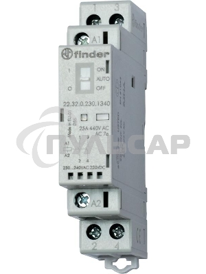Контактор модульный 2NO 25А AgNi 230В AC/DC 17.5мм IP20 мех. индикатор FINDER 223202301320