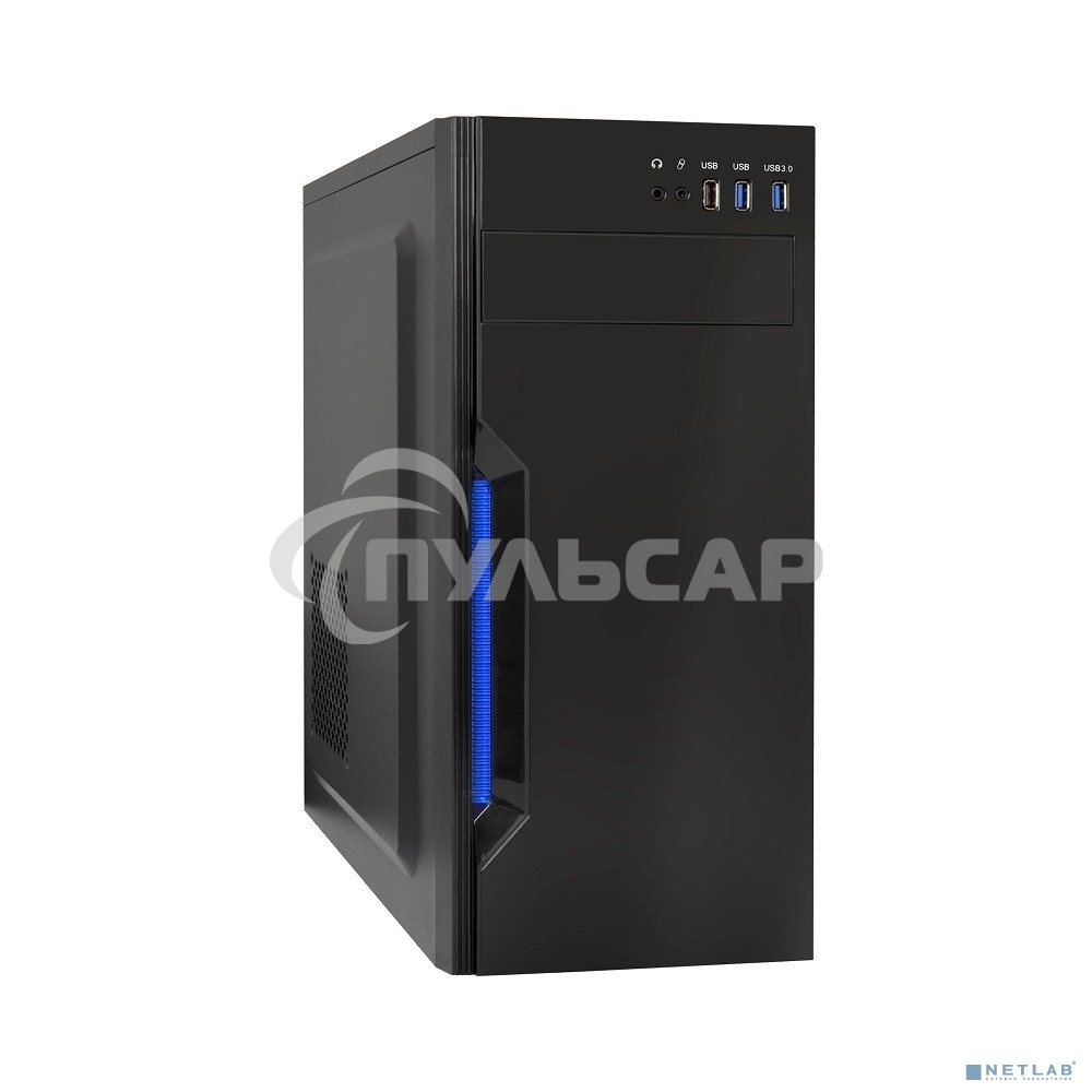Компьютерный корпус Miditower ExeGate XP-333U Black, ATX, (XP400, Black,120мм), 1*USB/2*USB 3.0, Audio