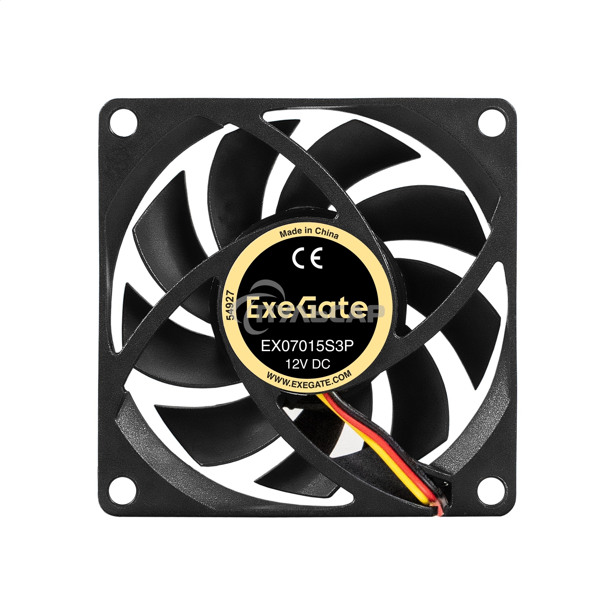 Вентилятор для корпуса ExeGate EX07015S3P черный, 70 мм, 3000 об/мин, 27 дБ, 3 pin