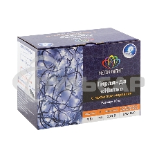 Гирлянда Neon-night Нить 10м, эффкт мерцания (каждый 5-ый), прозрачный ПВХ, 230В, белый