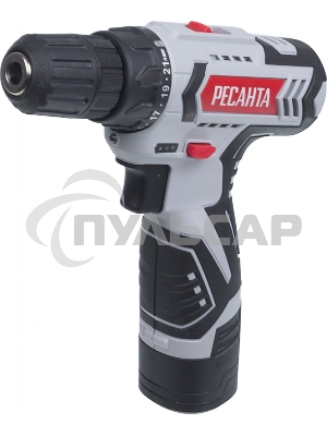 Дрель-шуруповерт Ресанта ДА-12-2Л 75/14/1, Аккумуляторная, 12В