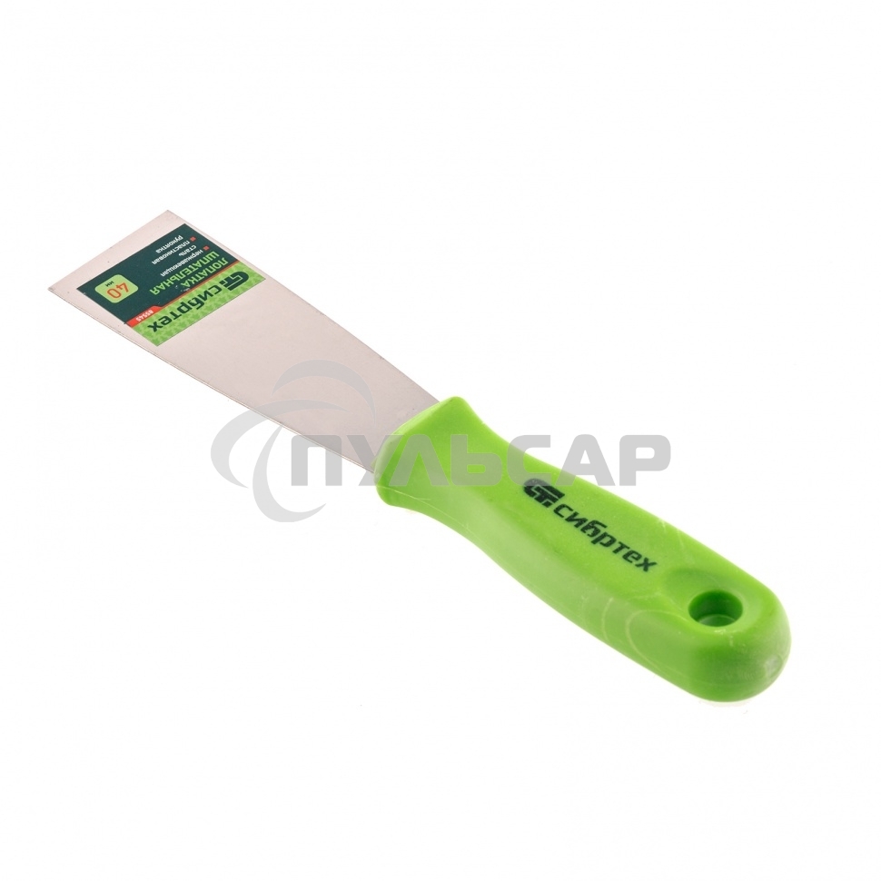 Шпательная лопатка из нержавеющей стали, 40 мм, пластмассовая ручка Сибртех 85545