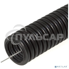 Труба гофрированная ПНД безгалогенная (HF) черная с/з д25 (50м/2600м уп/пал) PR.022551 Строитель