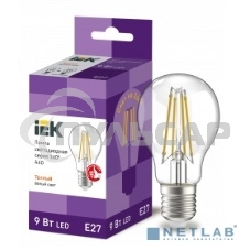 Лампа cветодиодная LED A60 шар прозр. Iek LLF-A60-9-230-40-E27-CL 9Вт 230В 4000К E27 серия 360°
