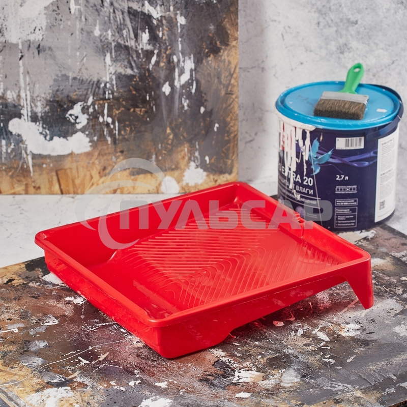 Кюветка (ванночка) малярная 33х35см, красная Rexant
