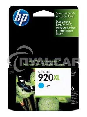 Картридж струйный HP 920XL CD972AE голубой для HP OJ 6000/6500