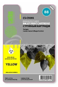 Картридж струйный Cactus CS-C9393 желтый для №88 HP Officejet Pro K550 (29ml)