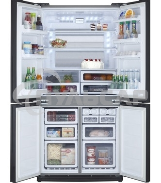 Холодильник Sharp SJ-EX98FBE бежевый трехкамерный 394/211 л морозилка снизу, No Frost, Side by Side