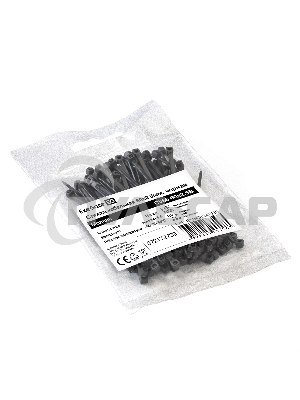 Стяжка (хомут) нейлоновая ExeGate EX293124RUS CV66-60x2.5B (нейлон 6.6, 60x2.5мм, неоткрывающаяся, halogen free, -40°C - +85°C, черная, 100 шт)