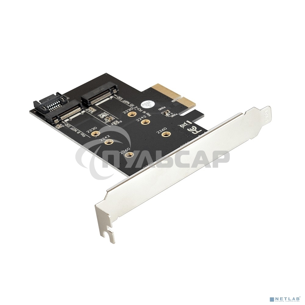 Переходник ExeGate EXE-509 M.2 B key + M.2 M Key -> PCI-Ex4/SATA